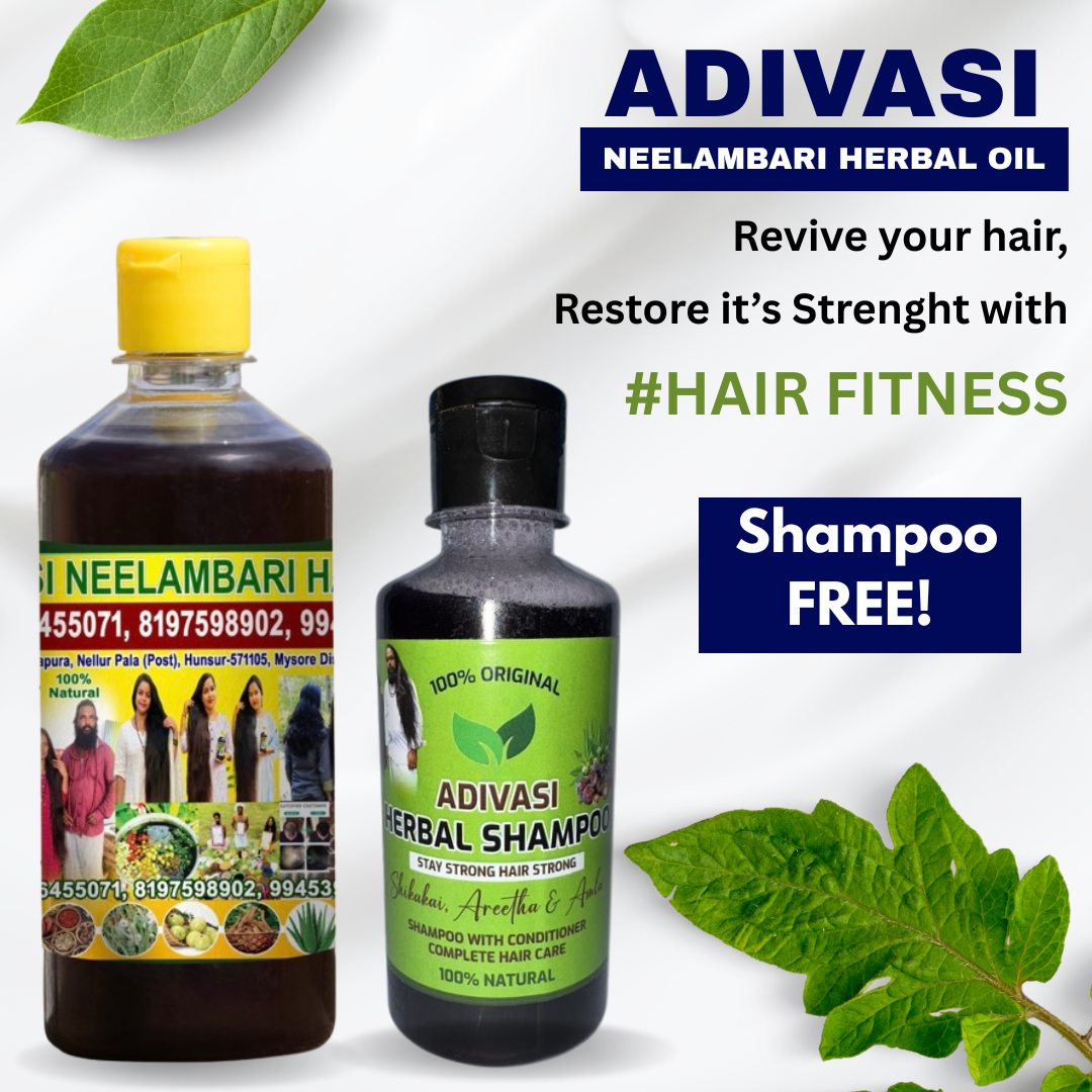 Adivasi Neelambari Herbal Hair Oil + Shampoo FREE
